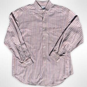 Harrods Island 5608 Mens Large Multi‎ Brushed Cotton Plaid Button Down Preppy